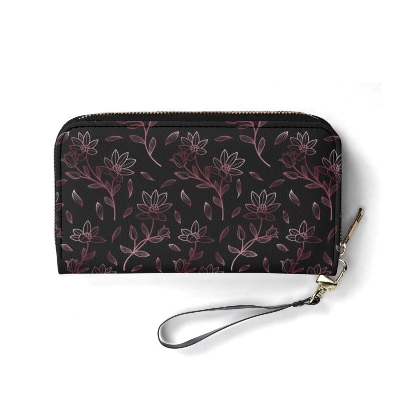 Custom Name Wallet - Purple Flowers - Image 5