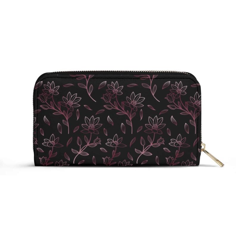 Custom Name Wallet - Purple Flowers - Image 6