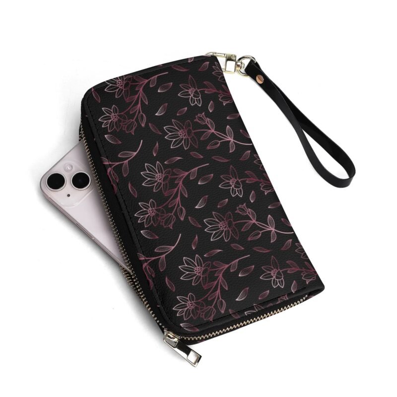 Custom Name Wallet - Purple Flowers - Image 7