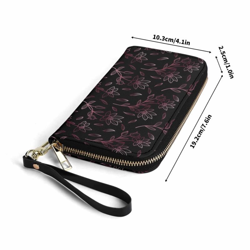Custom Name Wallet - Purple Flowers - Image 9