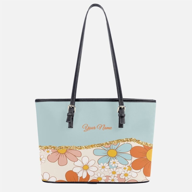 Fashion Tote Bag - Orange Flowers