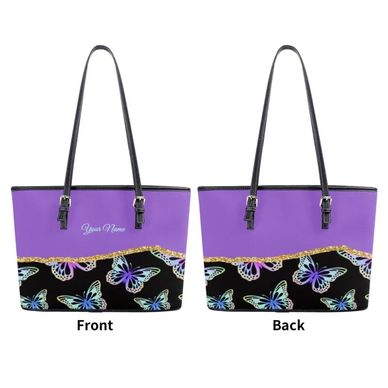 Fashion PU Tote Bag - Gradient Butterflies - Image 9