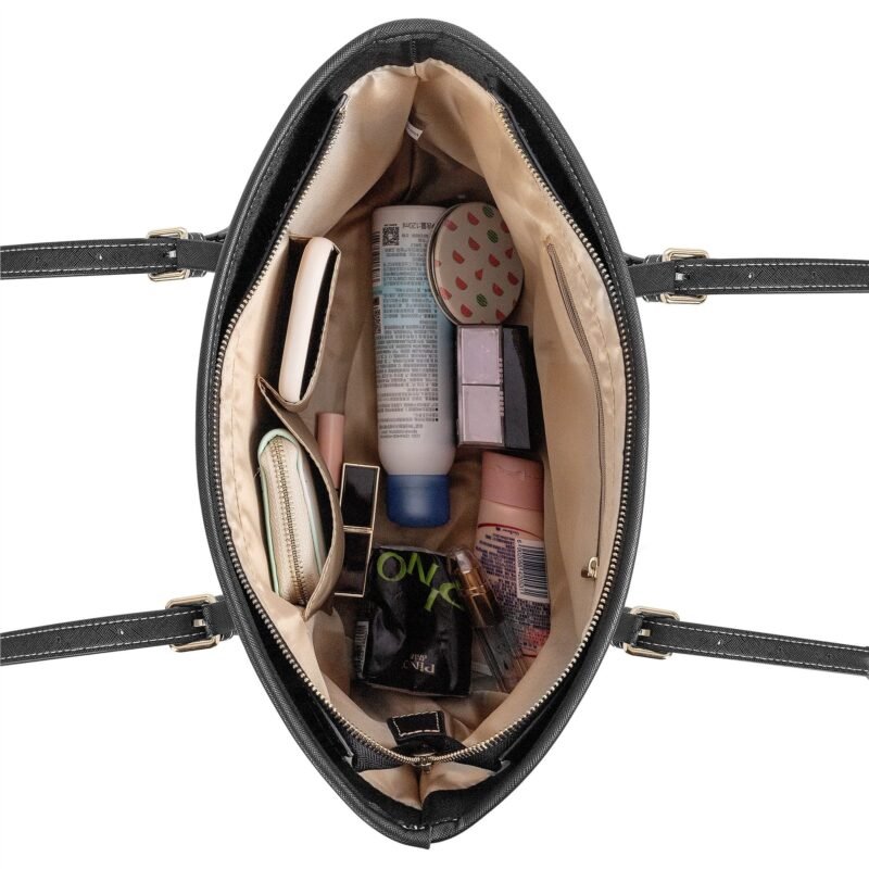 Fashion PU Tote Bags - Brown Flowers and Butterflies - Image 9