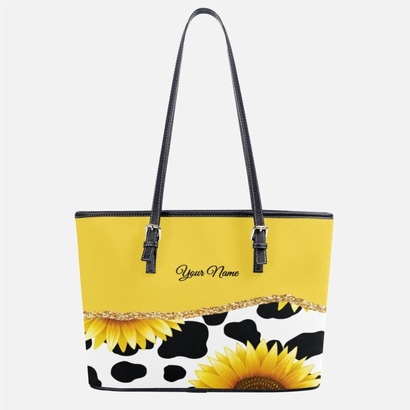 Personalized Fashion PU Tote Bags - Sunflowers