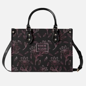 Custom Luxury Women Handbag - Purple Flowers