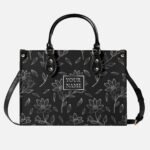 Custom Luxury Women Handbag - Silver Flowers