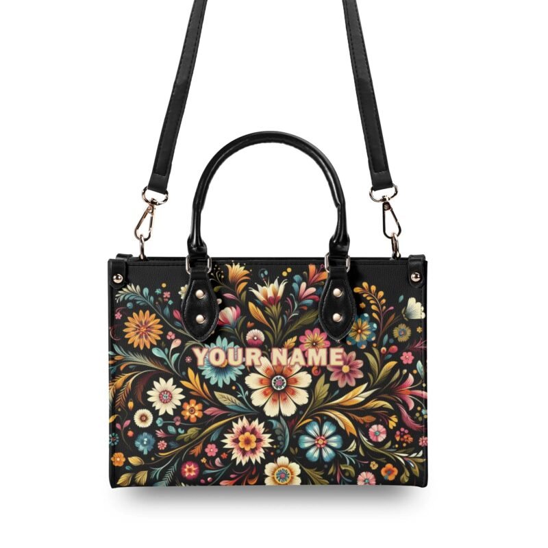 New Customizable Handbag For Women - Elegant Flowers - Image 3