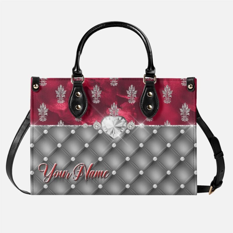 Luxury Custom Name Handbag Diamond Red Velvet